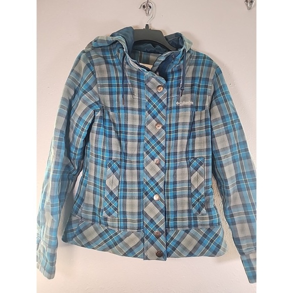 Columbia Plaid Fall Winter (Acrylic/Wool Blend) Jacket‎ Women Sz Med